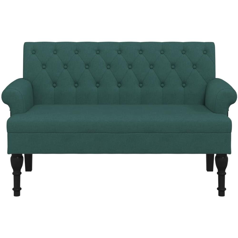 Panca Con Schienale Verde Scuro 120x62x75,5 Cm In Tessuto - Foto 3