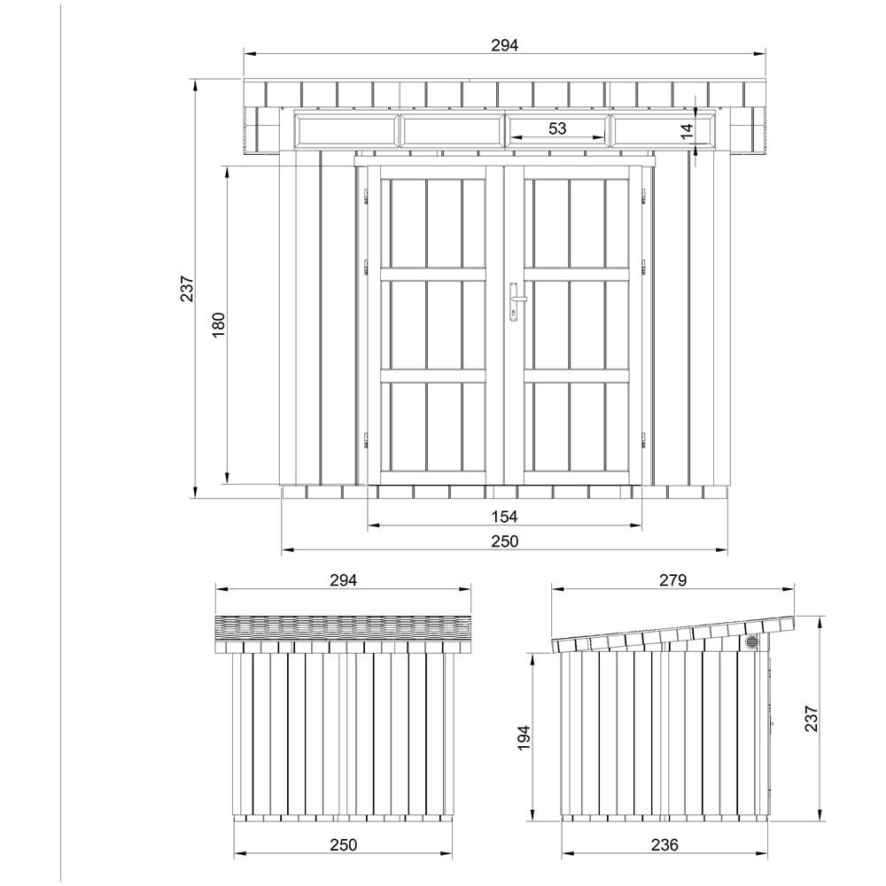 Casetta da giardino con pannelli in legno Lp Smartside 5,9 m² con pavimento e piastrelle bituminose - l161x294x239 cm - M903a - Cavern Steel - Foto 2