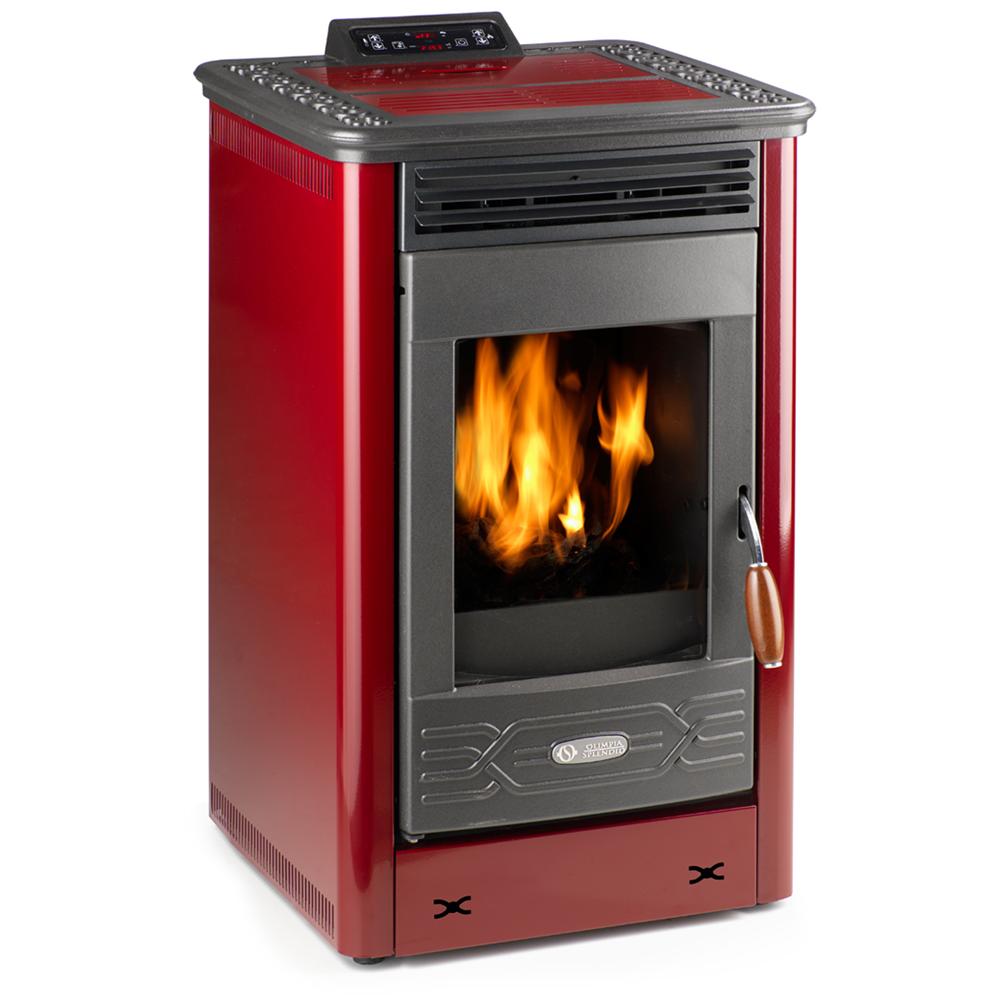 Stufa a Pellet Dafne 65 Potenza Termica Nominale 5.5 kW 160 m3 Riscaldabili Colore Bordeaux - Foto 1