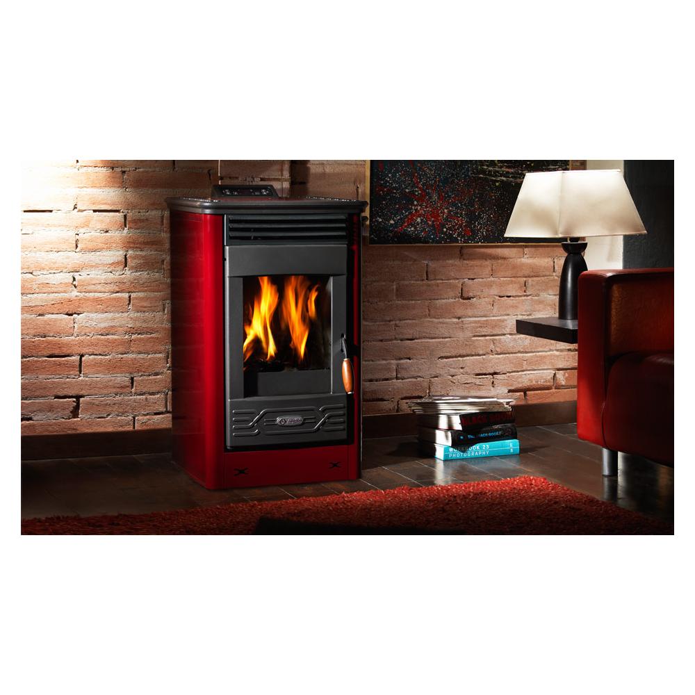 Stufa a Pellet Dafne 65 Potenza Termica Nominale 5.5 kW 160 m3 Riscaldabili Colore Bordeaux - Foto 2