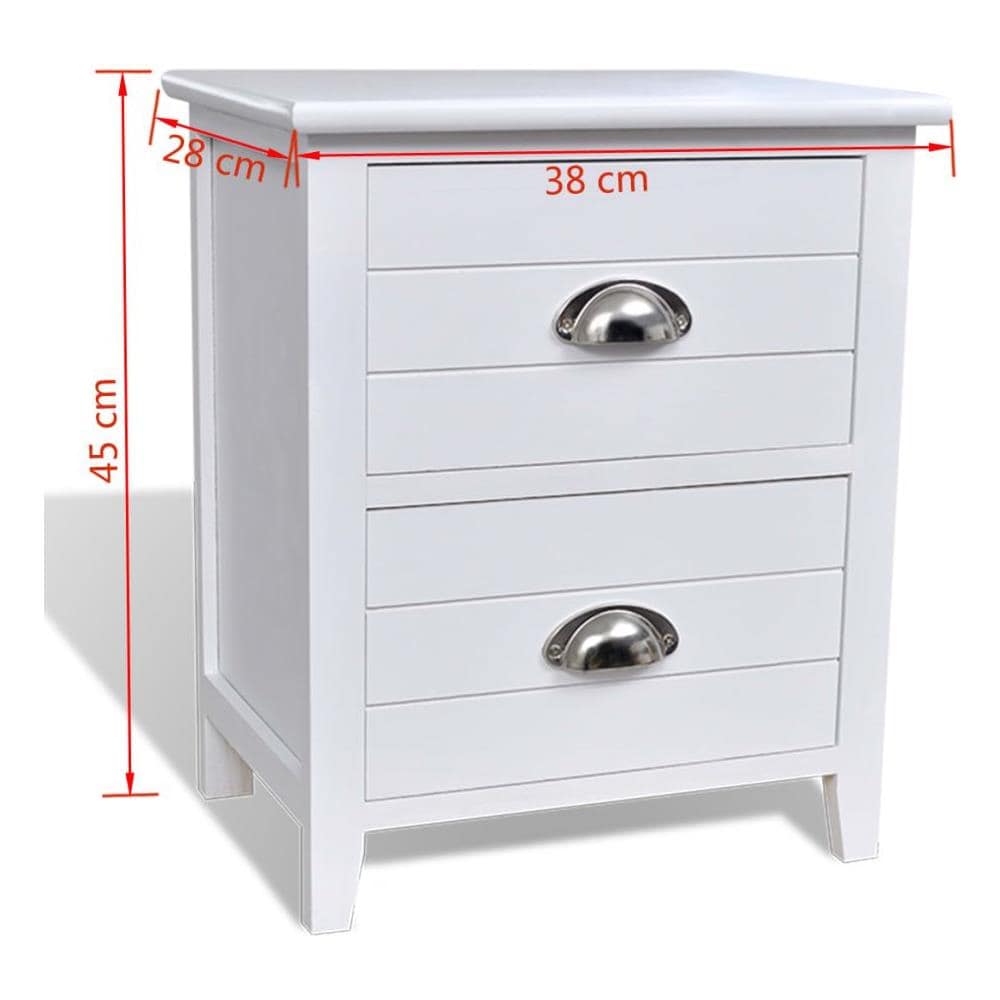 Set 2 Pz Comodino / Supporto Del Telefono Con Cassetti Bianco - Foto 14