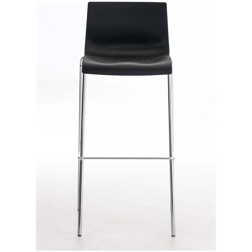 Sgabello Bar Hoover in Polipropilene I Sgabello Alto Design 4 Gambe in Metallo | Sedia Sgabello Impilabile con Schienale I Sgabello Bancone H 76 CM Nero Base Cromata - Foto 2