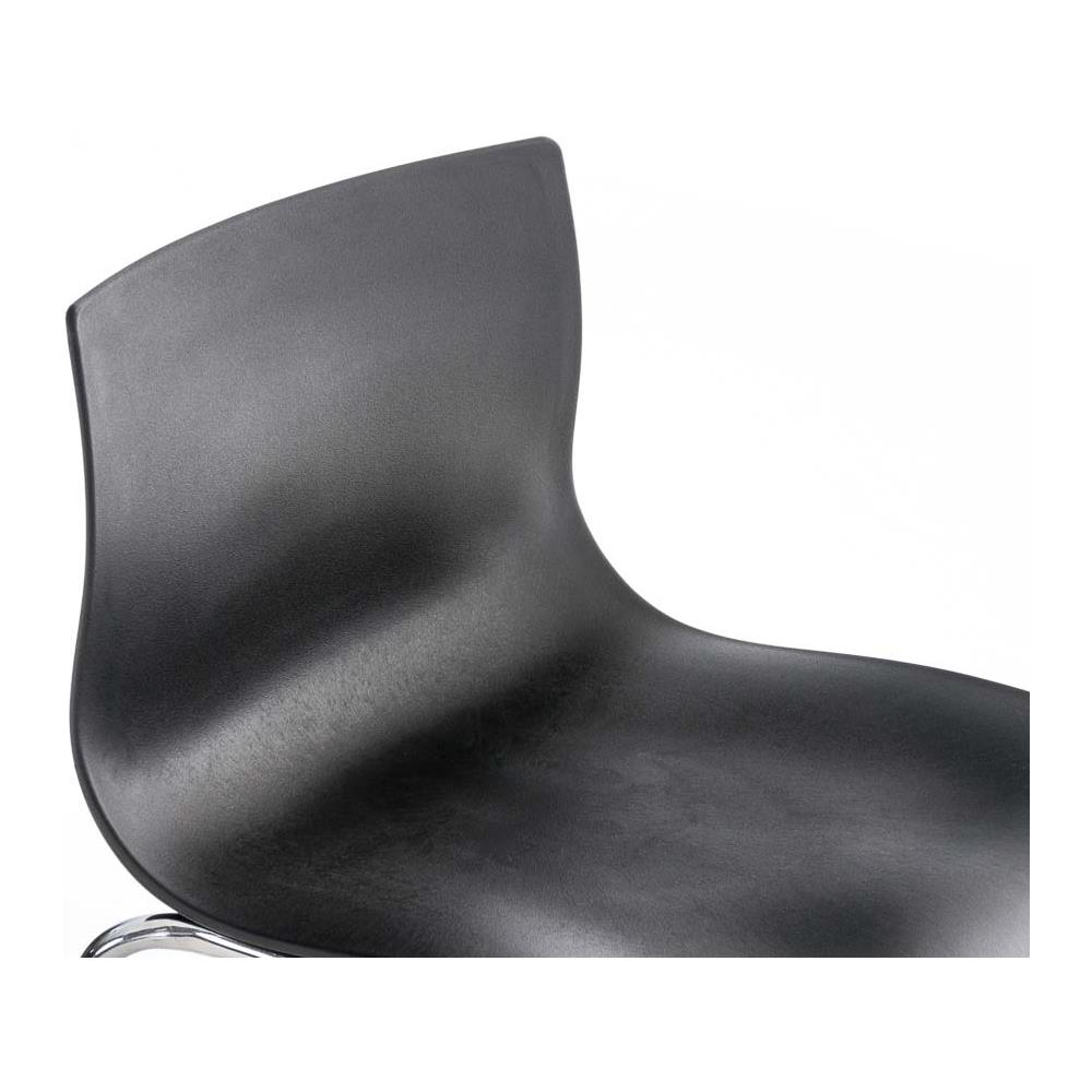 Sgabello Bar Hoover in Polipropilene I Sgabello Alto Design 4 Gambe in Metallo | Sedia Sgabello Impilabile con Schienale I Sgabello Bancone H 76 CM Nero Base Cromata - Foto 5
