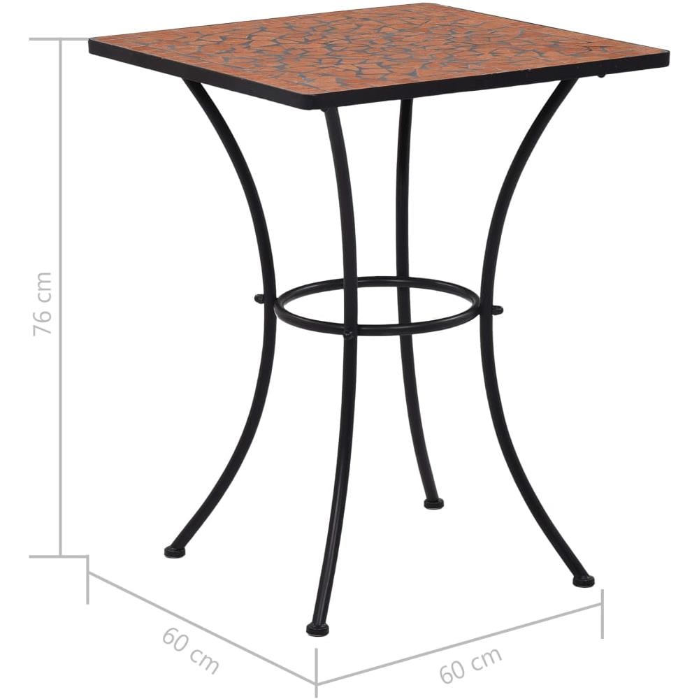 Tavolino Da Bistrot Con Mosaico Terracotta 60 Cm In Ceramica - Foto 8