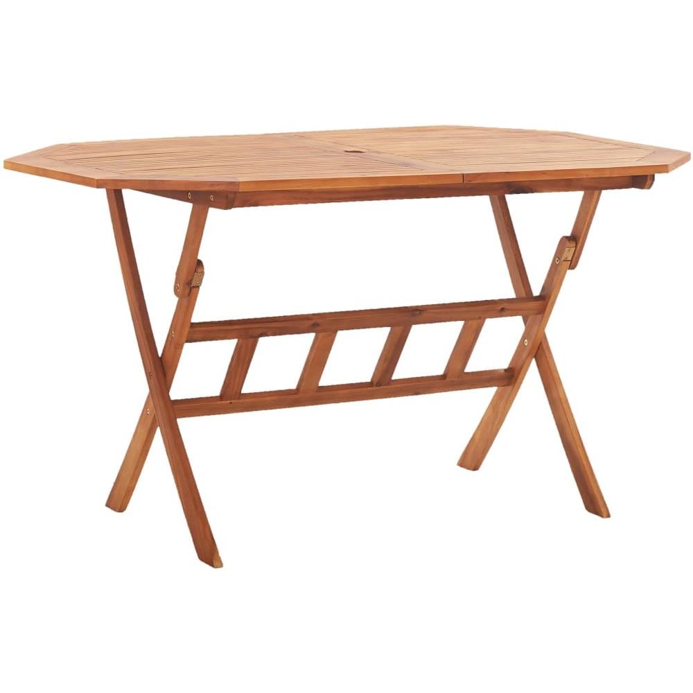 Tavolo Da Giardino Pieghevole 135x85x75 Cm Massello Di Acacia - Foto 1