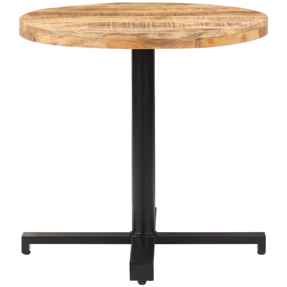 Tavolino Da Bistrot Rotondo 80x75 Cm In Legno Di Mango Grezzo - Foto 2