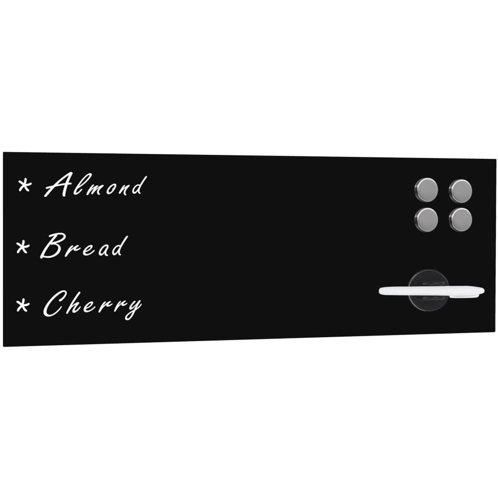 Lavagna Magnetica a Parete in Vetro 60x20 cm Nera - Foto 1