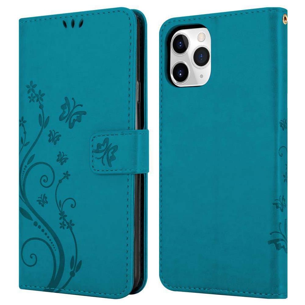 Cadorabo Custodia Compatibile Con Apple Iphone 11 Pro Max (xi Pro Max) In Blu Fiore - Coperchio Protettivo In Design Floreale Con Chiusura Magnetica, Funzione Stand E Slot Per Carte - Foto 8