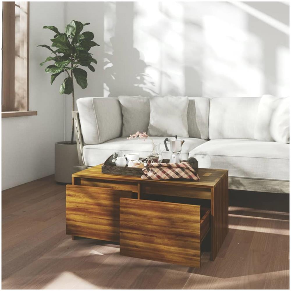 Tavolino da Salotto Rovere Marrone 90x50x41,5 cm in Truciolato - Foto 3