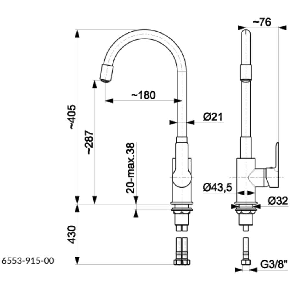 Miscelatore A Colonna Rumba Grigio (6553-915-63)  - Foto 2