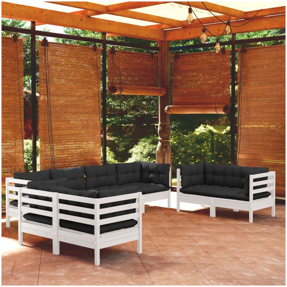Set Divani Da Giardino 8 Pz Con Cuscini In Massello Di Pino - Foto 1