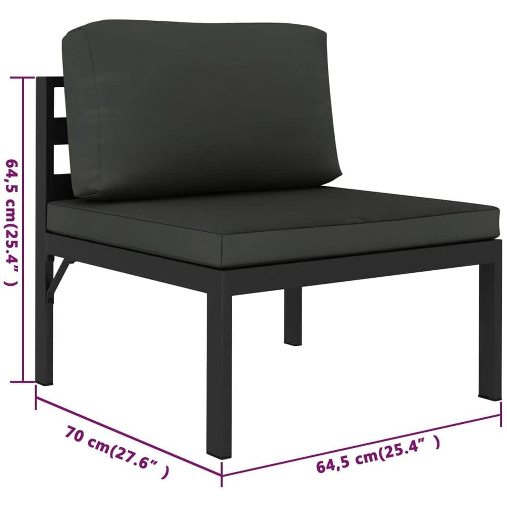 Set Divani Da Giardino 7 Pz Con Cuscini In Alluminio Antracite - Foto 7