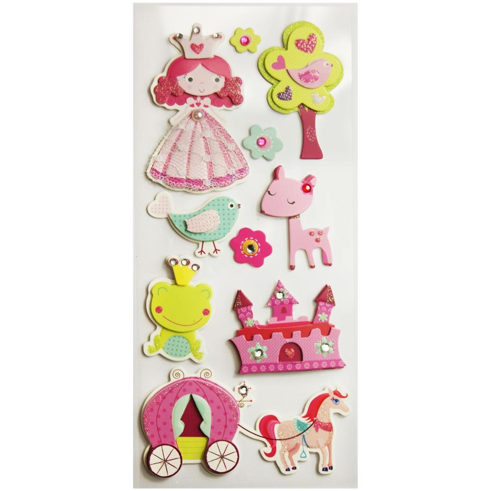 Adesivi Glitterati In Rilievo - Fiabe E Principesse - Foto 1