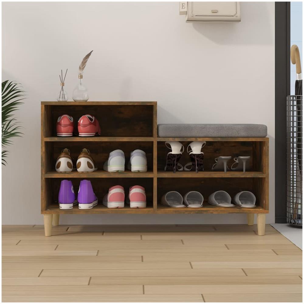Scarpiera Rovere Fumo 102x36x60 Cm In Legno Multistrato - Foto 4