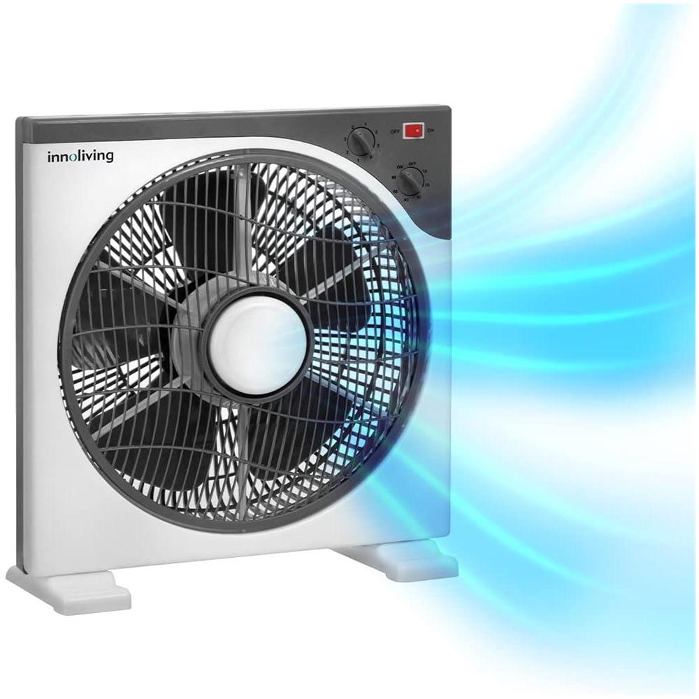 Ventilatore Box INN-505 con Rotazione 360° Griglia Frontale Potenza 45W Colore Bianco /Grigio - Foto 2
