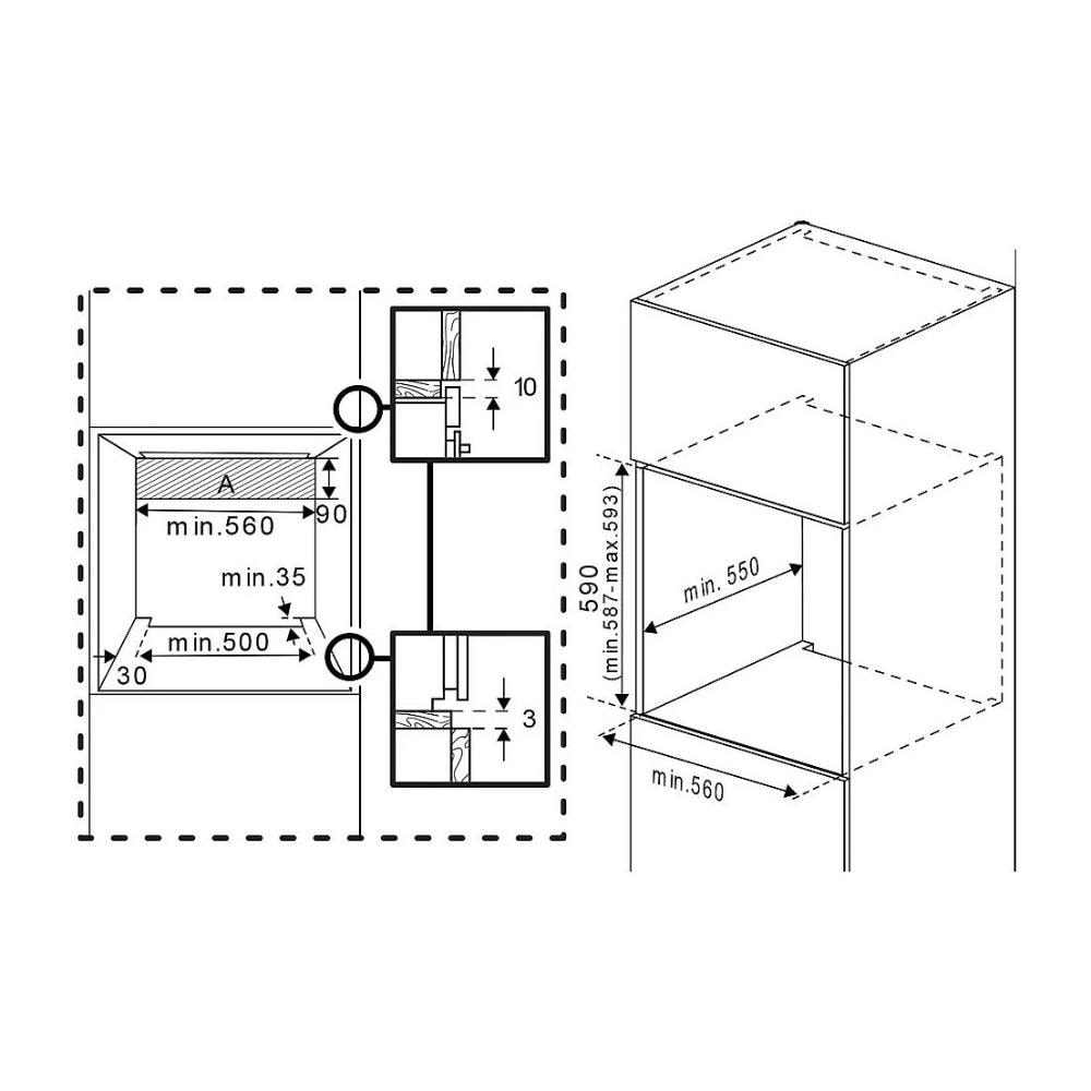 Forno Elettrico da Incasso b100 7757883860 Capacità 74 L Statico Potenza 2500 W Colore Nero - Foto 8