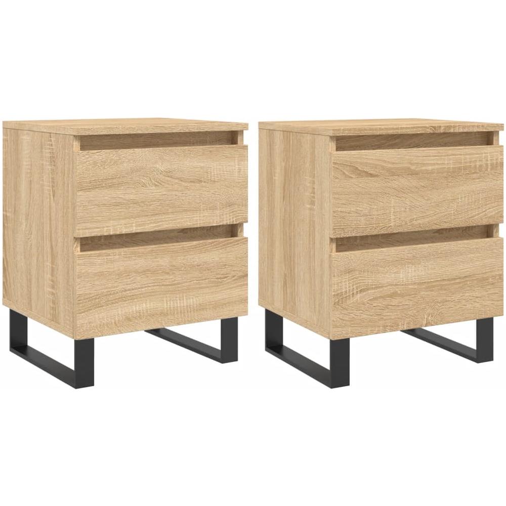 Comodini 2pz Rovere Sonoma 40x35x50 Cm In Legno Multistrato - Foto 2