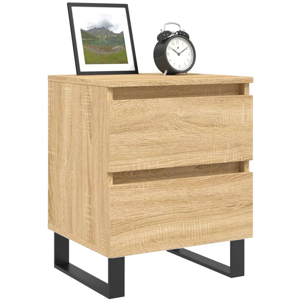 Comodini 2pz Rovere Sonoma 40x35x50 Cm In Legno Multistrato - Foto 3