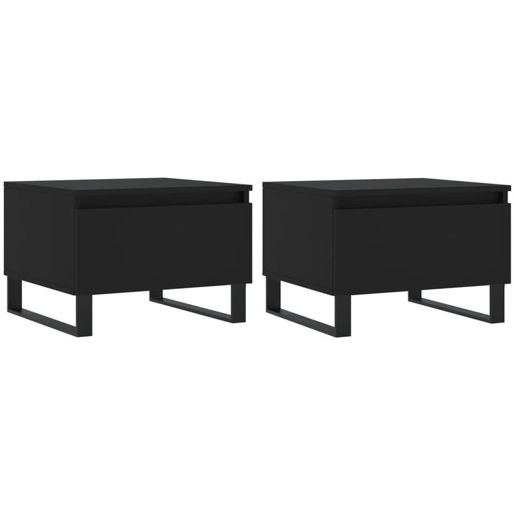 Tavolini Da Salotto 2pz Neri 50x46x35 Cm In Legno Multistrato - Foto 2