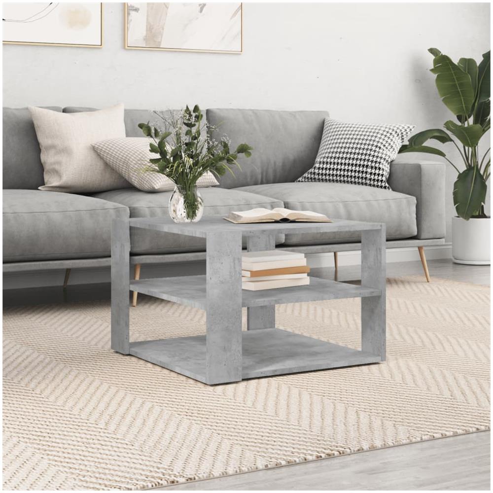 Tavolino Da Salotto Grigio Cemento 59,5x59,5x40 Cm Multistrato - Foto 1