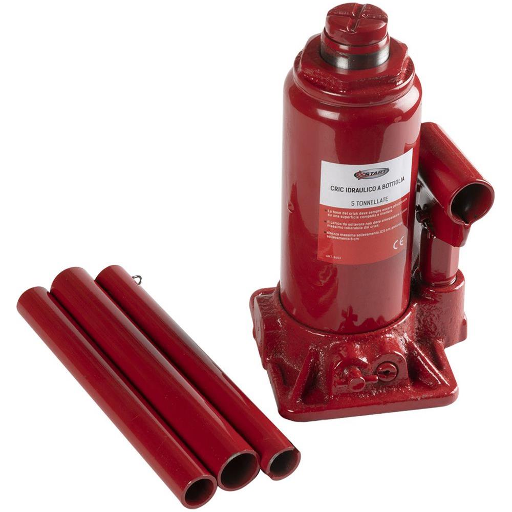 Crick Idraulico A Bottiglia Sollevamento Massimo 5t Emergenza - Foto 2
