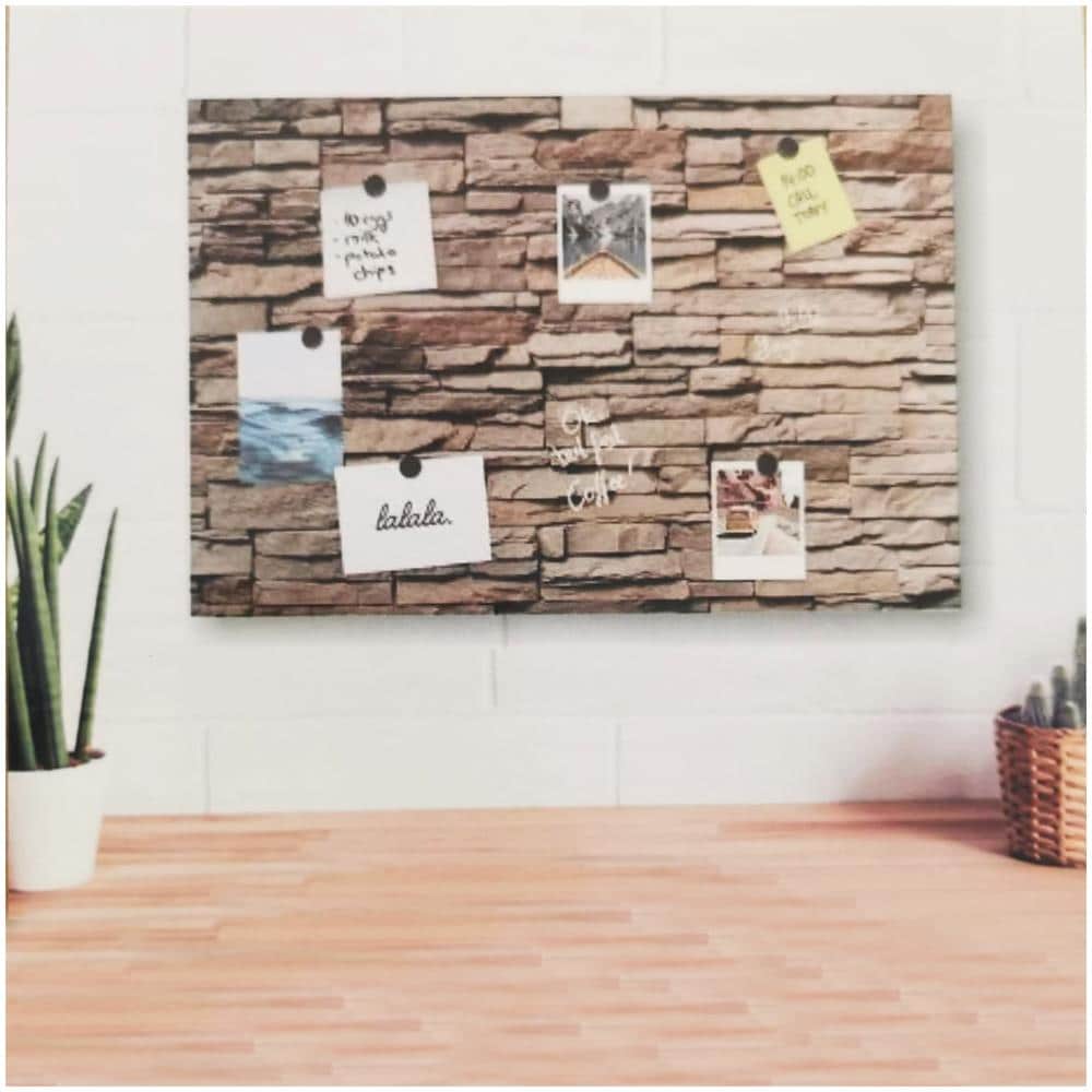 Lavagna Magnetica Design Mattoni 60x40cm Con 1 Pennarello Cancellabile 5 Magneti - Foto 7