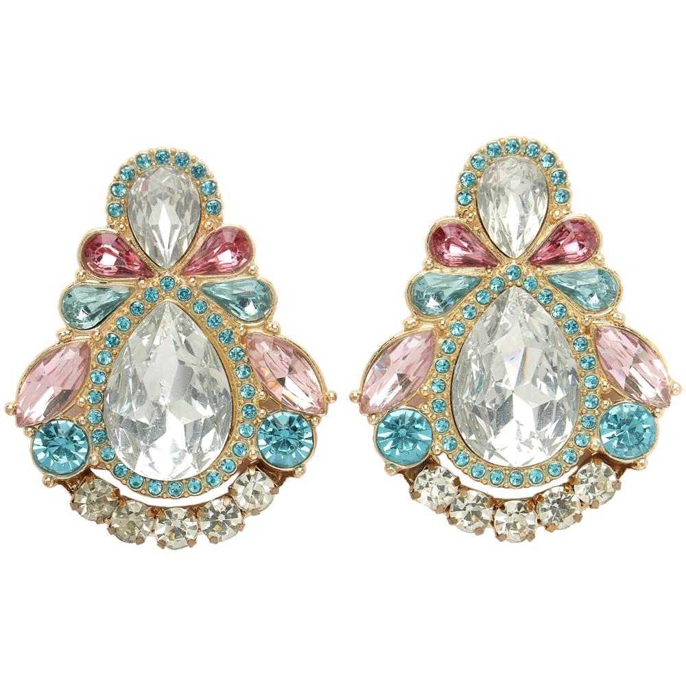 Orecchini a Bottone Iconici con Cristalli Collezione Diva - Foto 1