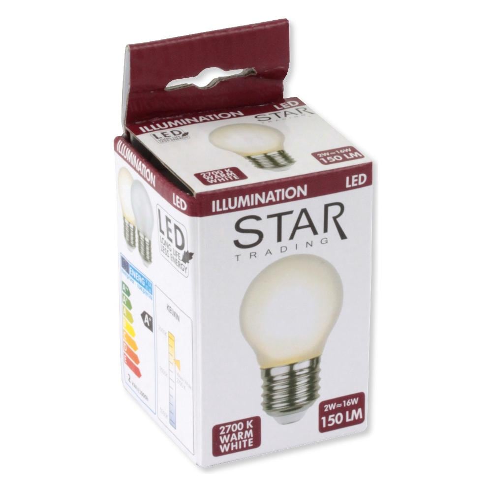 I-LED-E27-16WFF - Lampada LED E27 Smerigliata Bianco Caldo 2W Filamento Classe A+ - Foto 2
