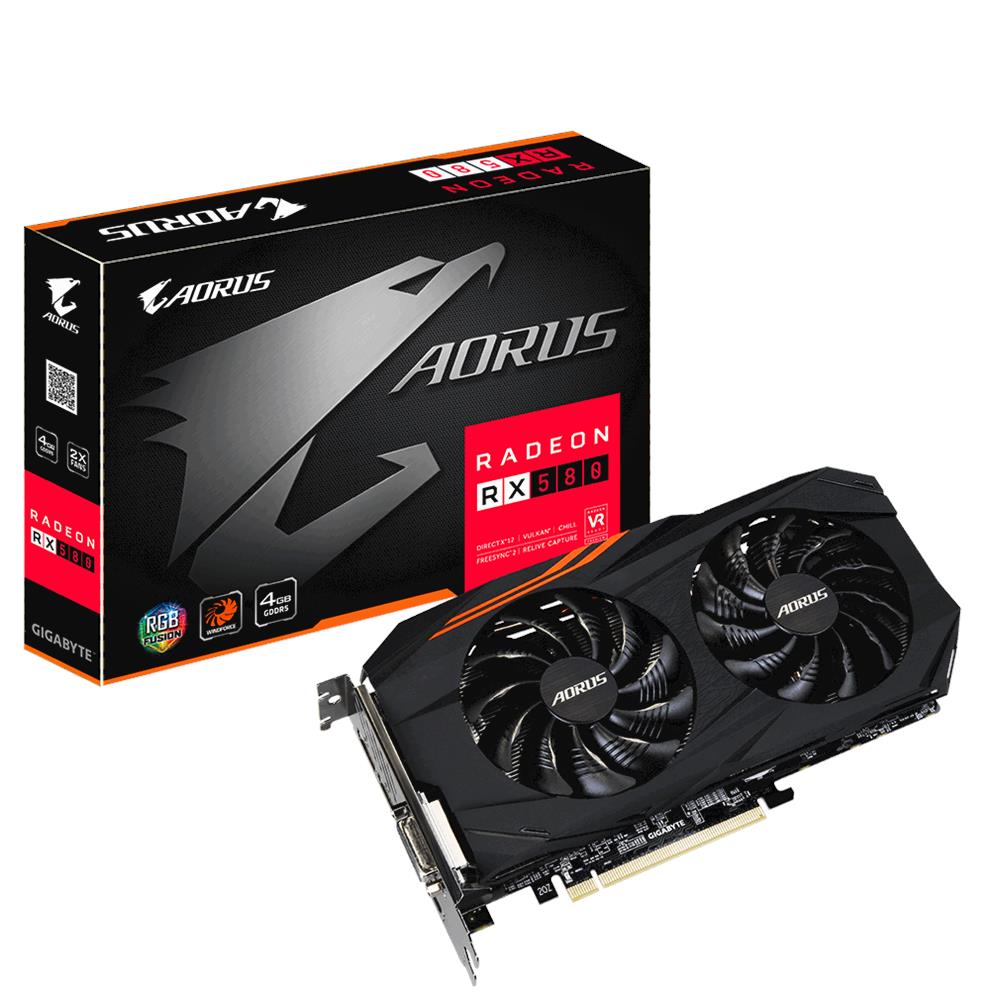 Radeon RX 580 4 GB GDDR5 PCI Express 3.0 x16 / DVI-D / HDMI / 3x DisplayPort AORUS - Foto 1