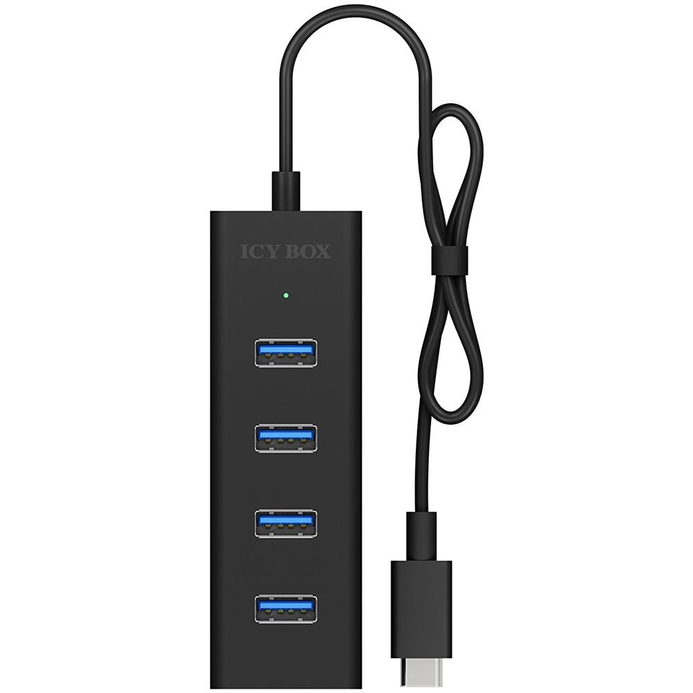 Hub Usb 3.0 3.1 Gen 1 Tipo C a 4 Porte in Alluminio Colore Nero - Foto 4