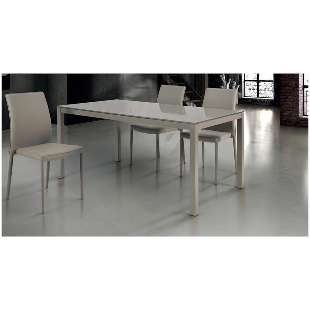 Bennett - Tavolo Da Pranzo Moderno Allungabile In Acciaio E Vetro - Foto 2