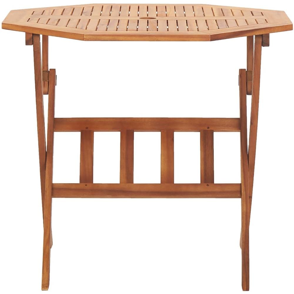 Tavolo Da Giardino Pieghevole 90x75 Cm In Massello D'acacia - Foto 2