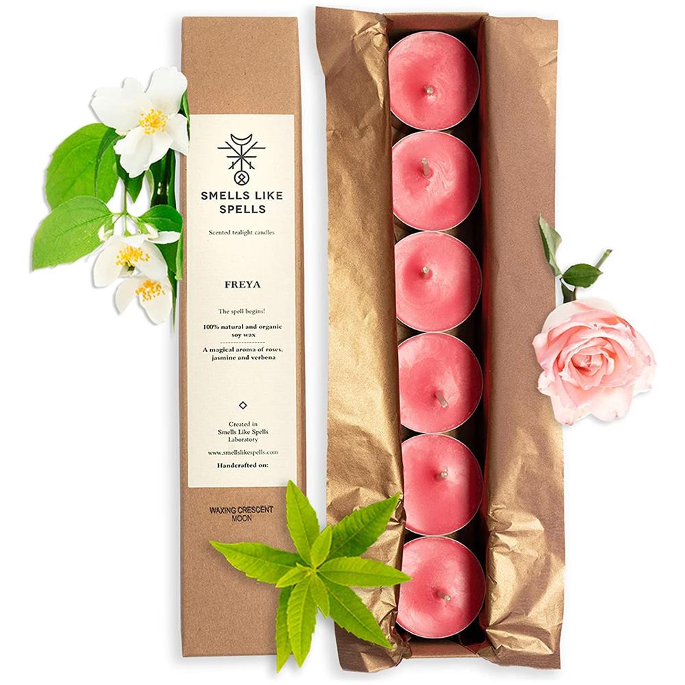 Profumata Soywax Tealight Candele (rosa, Verbena, Gelsomino) Per L'amore E Collaborazione - Foto 5