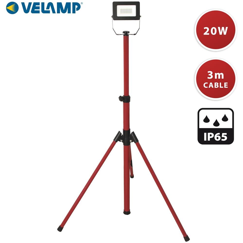 Light Pad 2: Proiettore Led Smd 20w, Ip65, Nero, 6500k Con Treppiede E Cavo 3mt - Foto 1