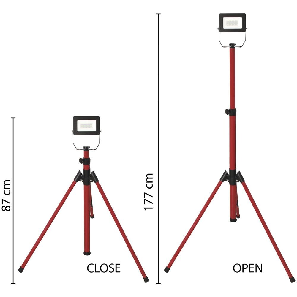 Light Pad 2: Proiettore Led Smd 20w, Ip65, Nero, 6500k Con Treppiede E Cavo 3mt - Foto 2