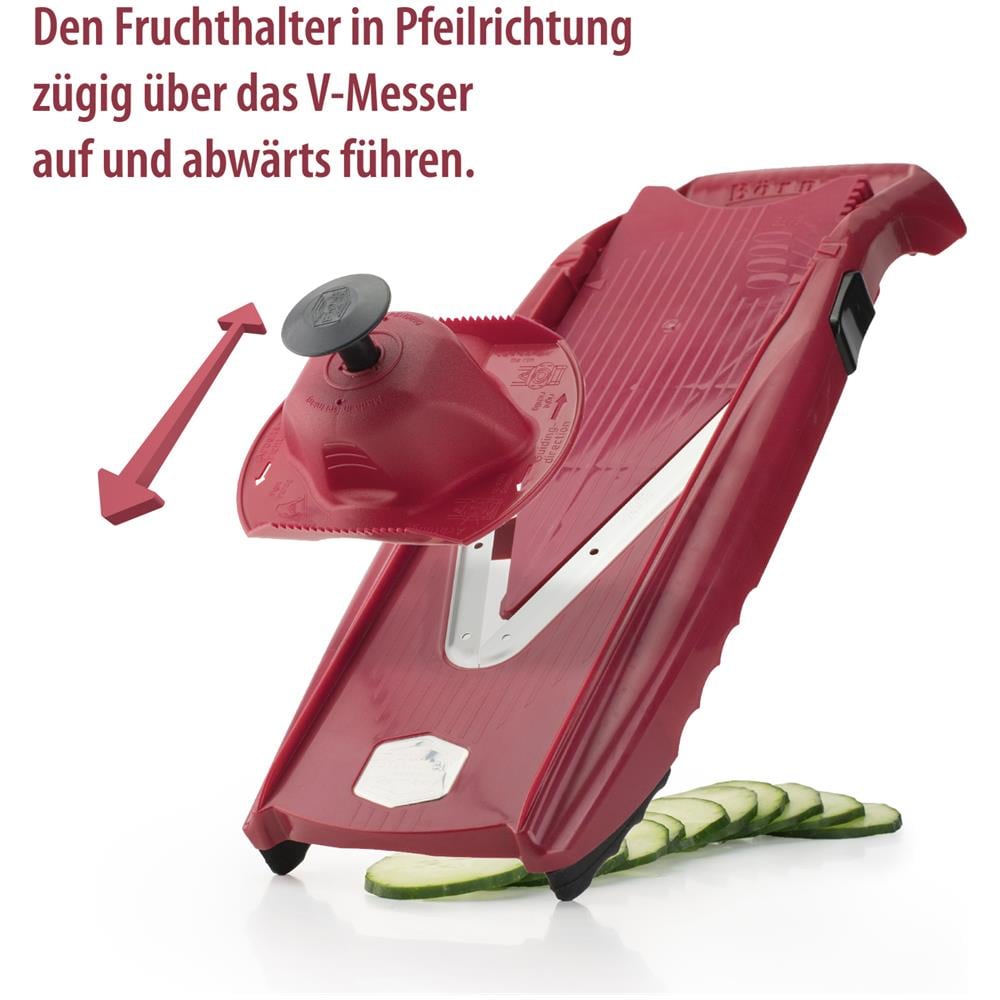 Affettatrice di verdure V5 Powerline set professionale affettatrice di cetriolo verde affettatrice friggitrice affettatrice di verdure affettatrice di frutta vegan | rosso - Foto 7