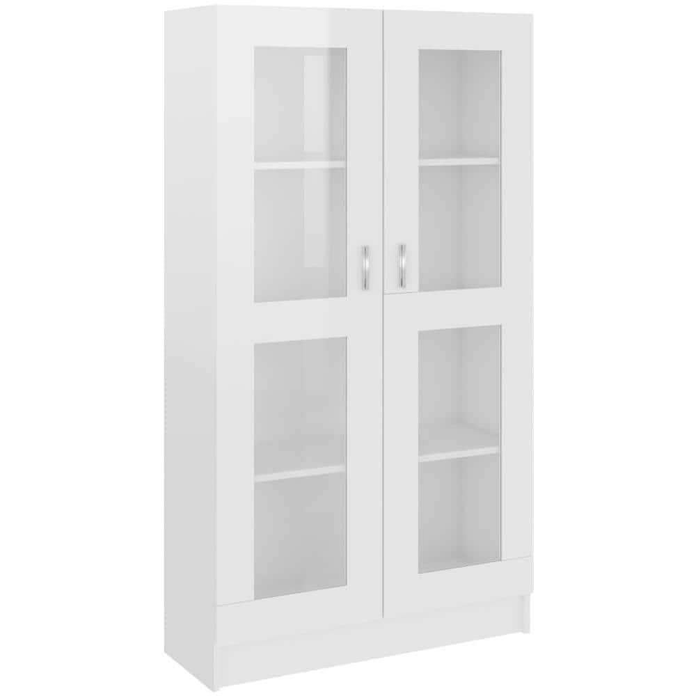 Armadietto Vetrina Bianco Lucido 82,5x30,5x150 cm Multistrato - Foto 2