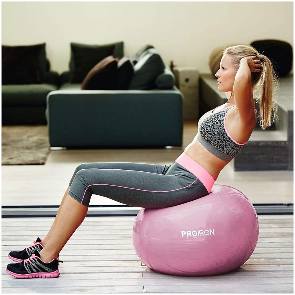 Palla Per Esercizi Yoga Balance Ball, Diametro: 55 Cm, Spessore: 2 Mm, Rosso, Pvc - Foto 2