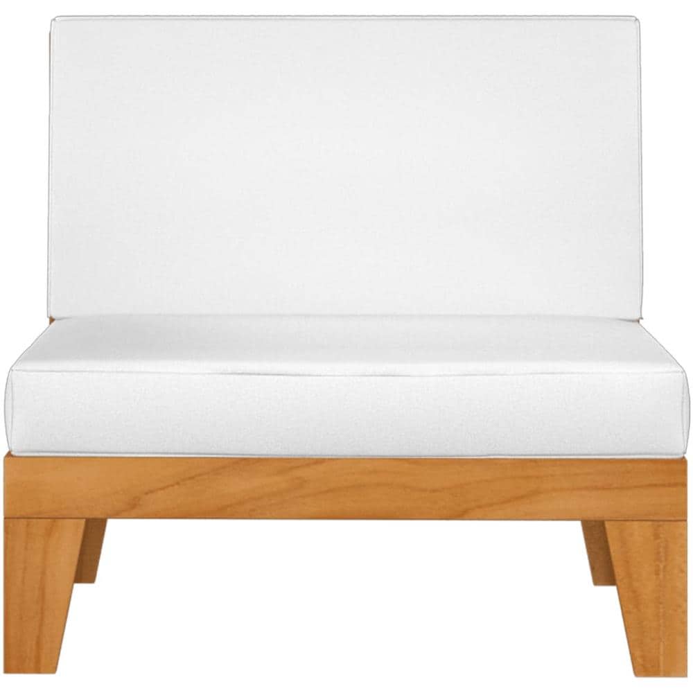 Divano Centrale Modulare Cuscini Bianco Crema Massello Acacia - Foto 1