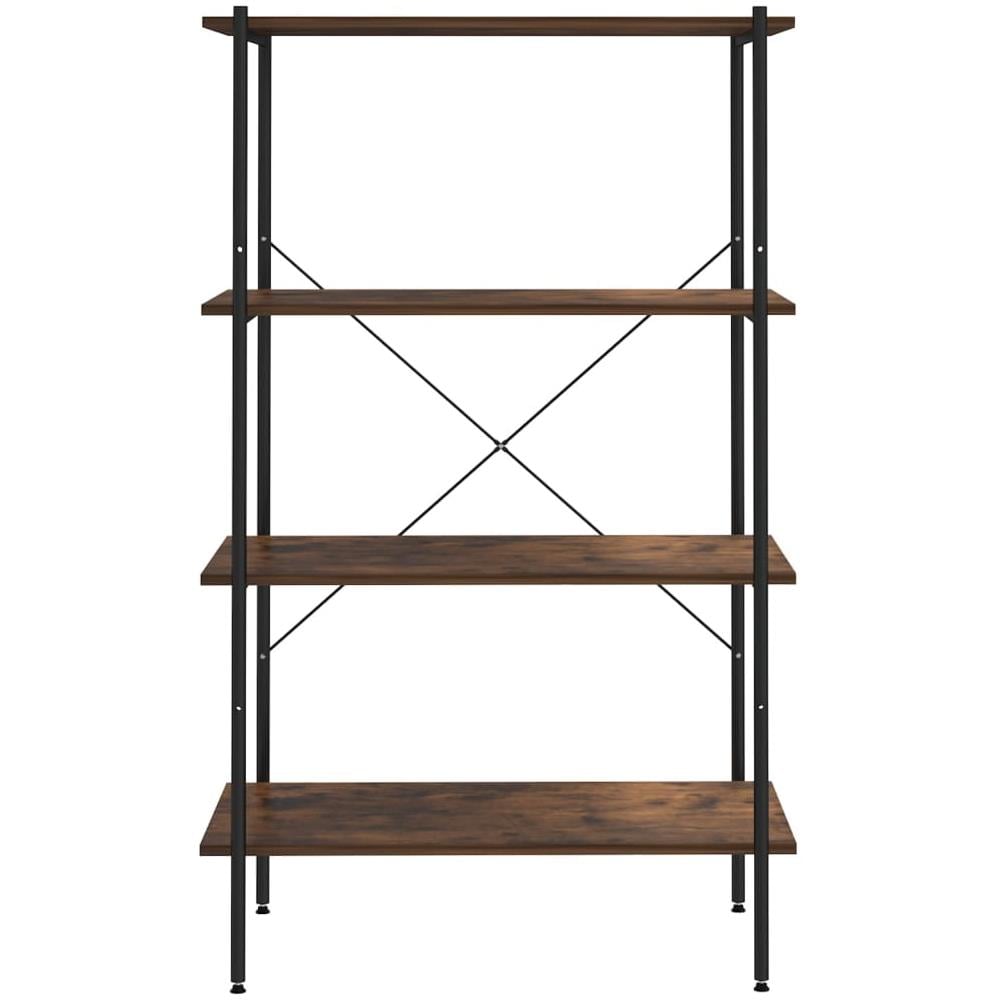Scaffale con 4 Mensole Nero e Naturale 80x40x130 cm - Foto 3