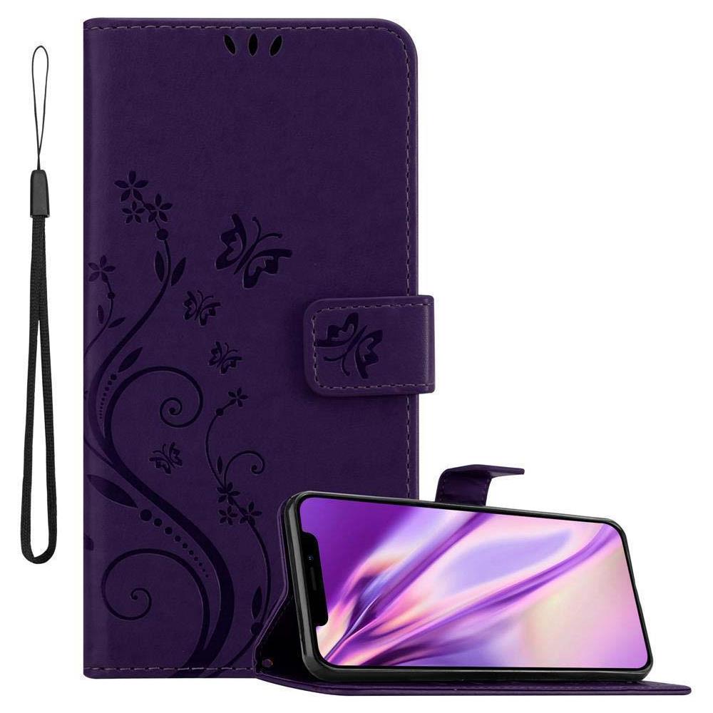 Custodia Compatibile Con Apple Iphone 11 Pro Max (xi Pro Max) In Lilla Scuro Fiore - Coperchio Protettivo In Design Floreale Con Chiusura Magnetica, Funzione Stand E Slot Per Carte - Foto 1
