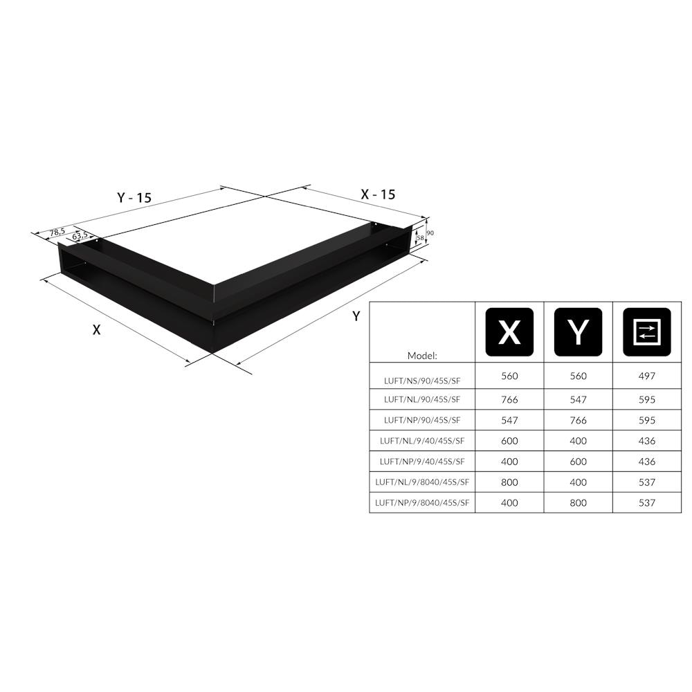 Griglia Di Ventilazione Luft Angolo Destra 40x60x9 Terra Slim - Foto 2