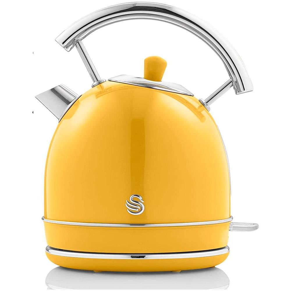 Bollitore Elettrico 1,8 L Design Vintage Acciaio Inossidabile 3000W Colore Giallo - Foto 1