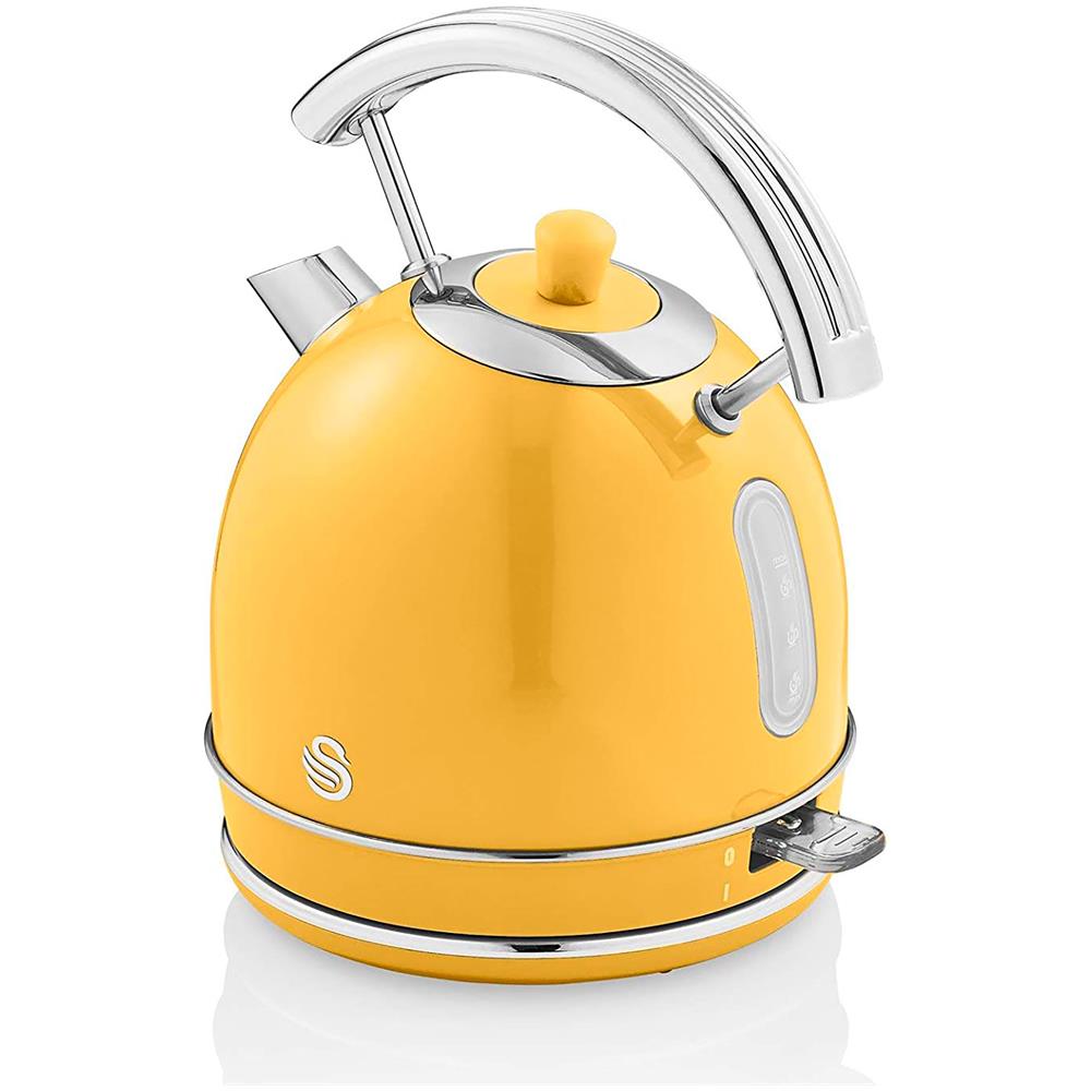 Bollitore Elettrico 1,8 L Design Vintage Acciaio Inossidabile 3000W Colore Giallo - Foto 2