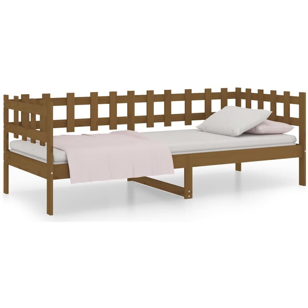 Dormeuse Marrone Miele 90x200 Cm In Legno Massello Di Pino - Foto 2