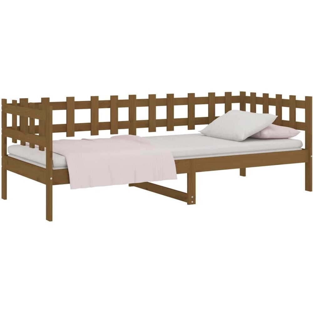 Dormeuse Marrone Miele 90x200 Cm In Legno Massello Di Pino - Foto 3