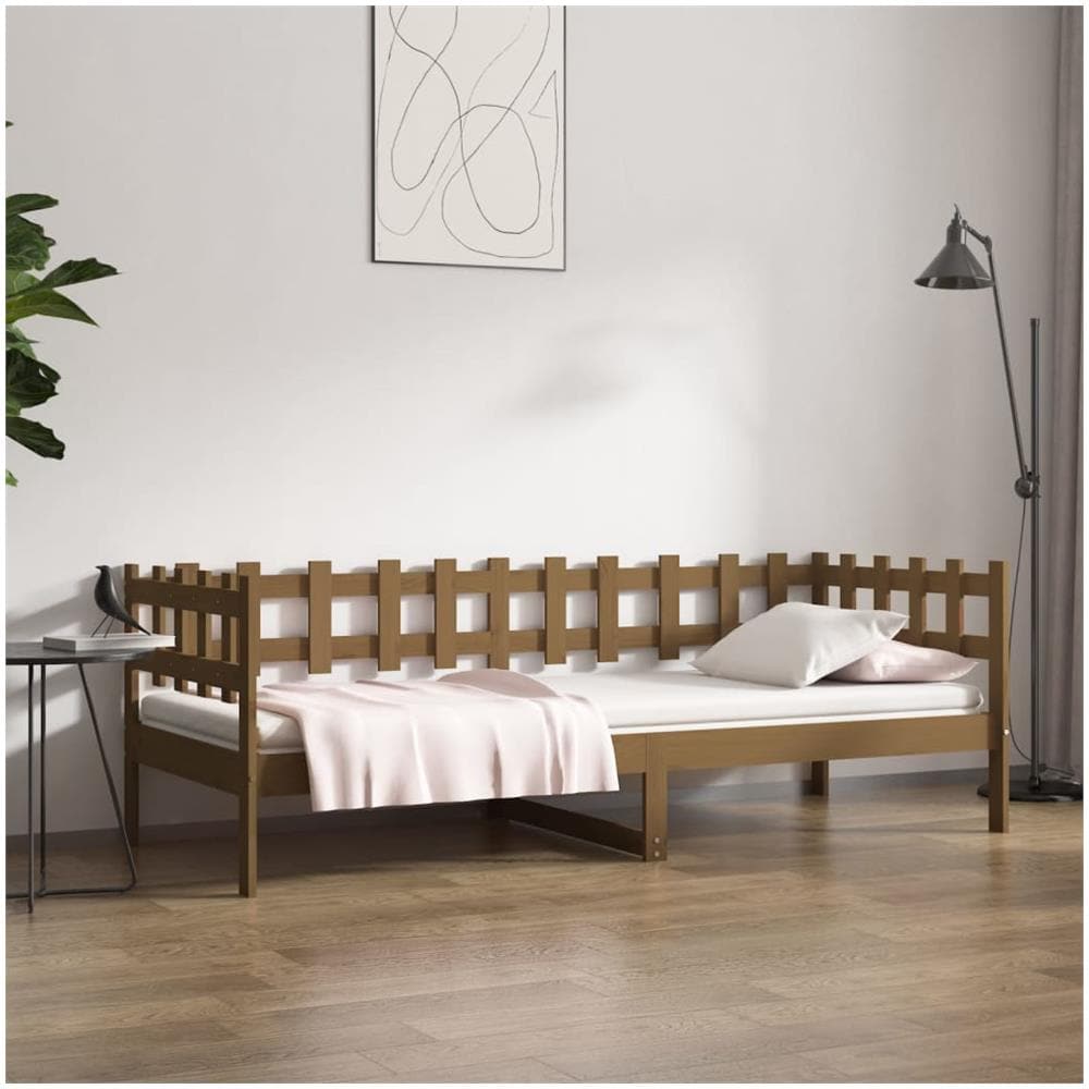 Dormeuse Marrone Miele 90x200 Cm In Legno Massello Di Pino - Foto 1