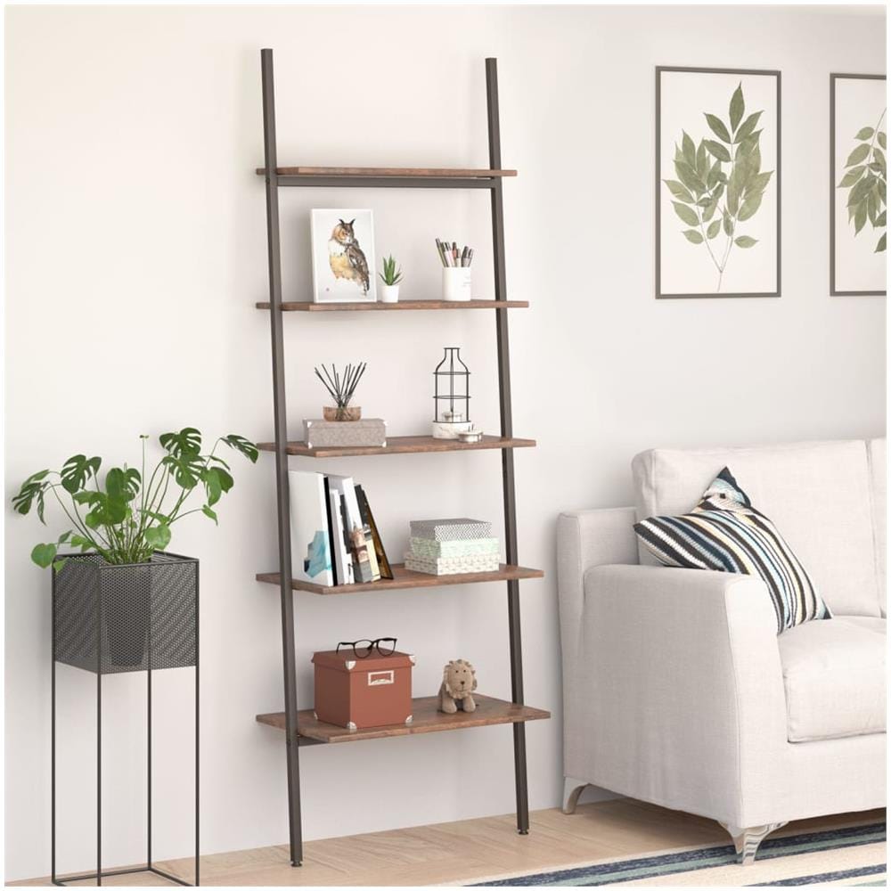 Scaffale Pendente 5 Livelli Marrone Scuro E Nero 64x34x185,5 Cm - Foto 1