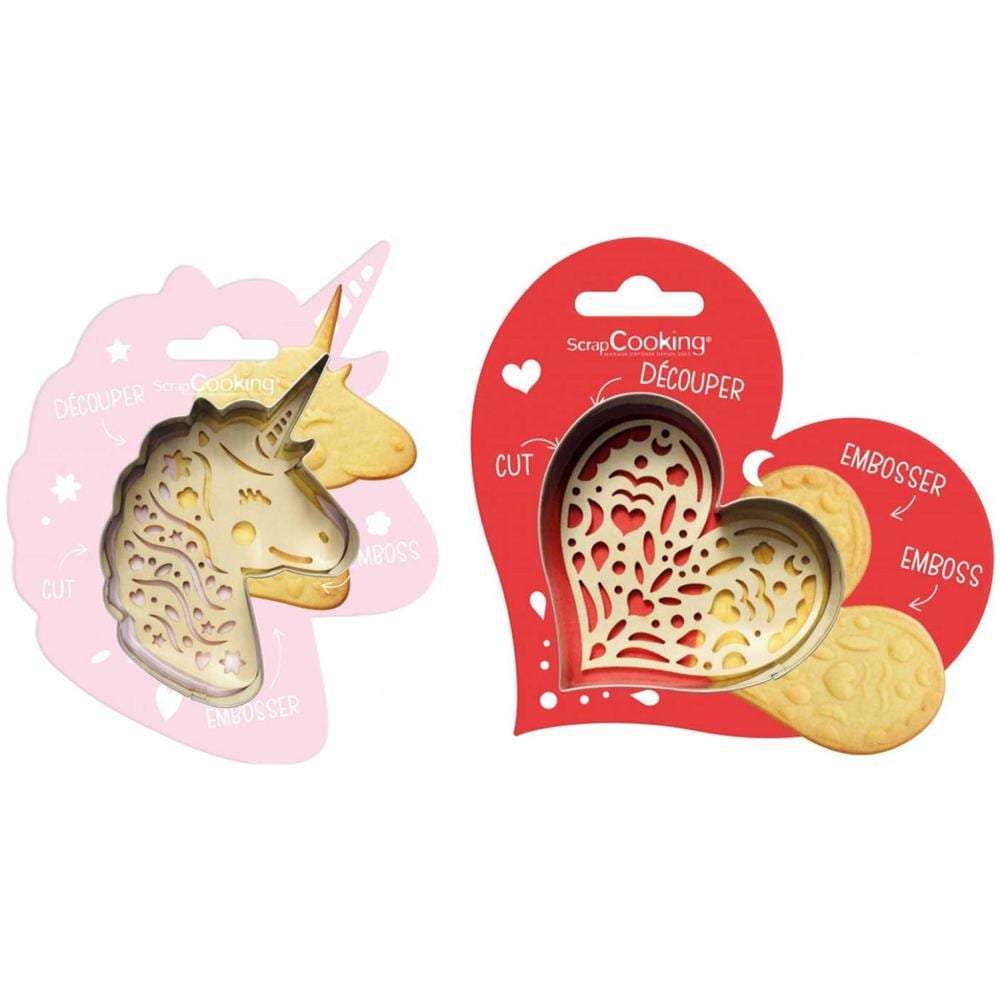 Kit Di Biscotti A Rilievo Unicorno + Cuore - Foto 1