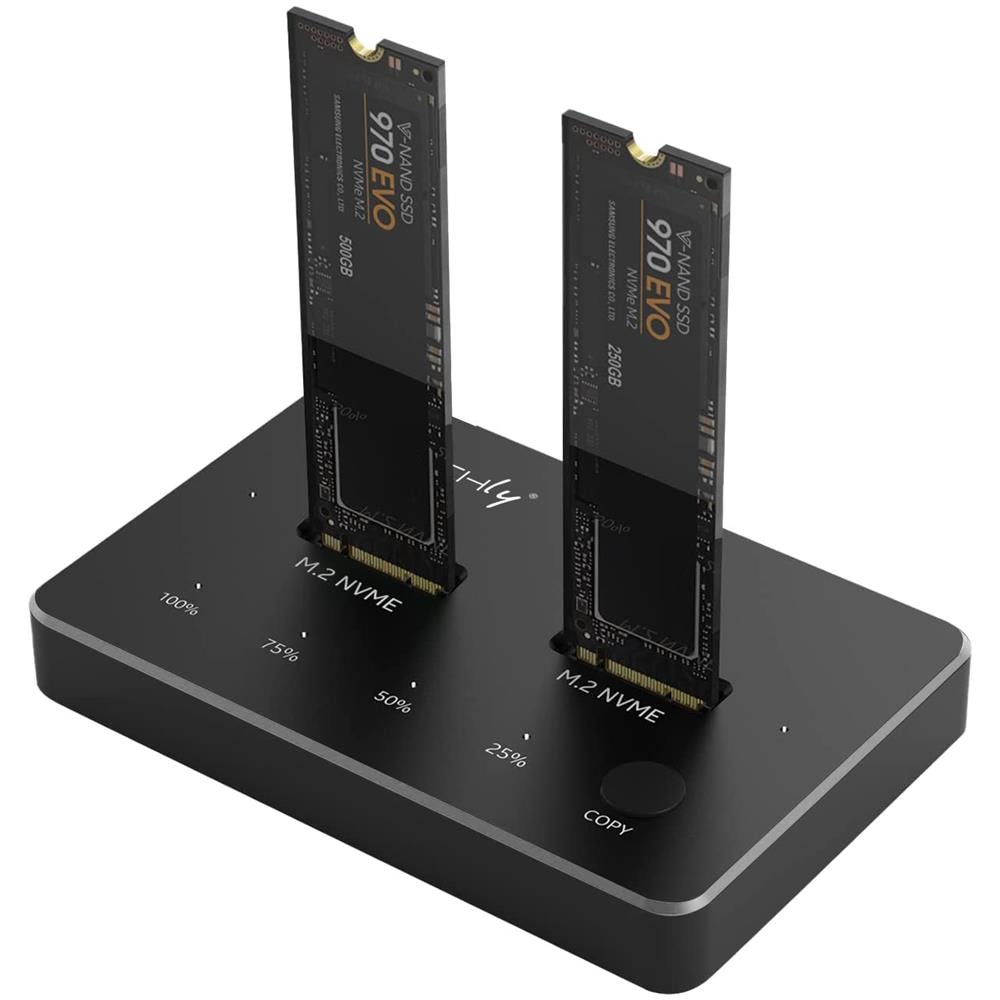 Docking Station Dual-bay Ssd M. 2 Nvme Pcie Sata 10 Gbps Duplicatori Clone Offline - Foto 1